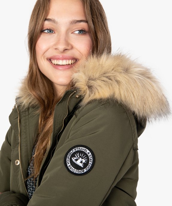 Manteau femme avec doublure chaude et capuche à bordure amovible vue2 - GEMO(FEMME PAP) - GEMO