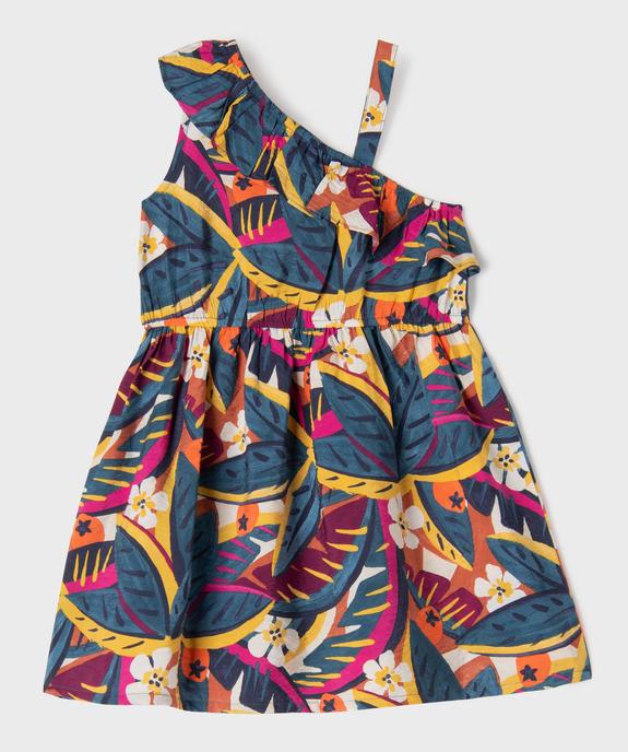 Robe courte asymétrique imprimée fille vue3 - GEMO 4G FILLE - GEMO