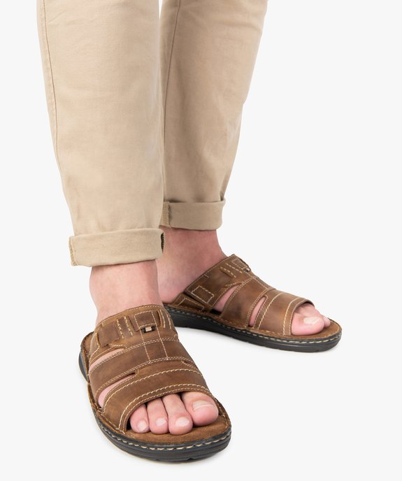 Sandales homme avec larges brides et talon ouvert vue1 - GEMO (CASUAL) - GEMO