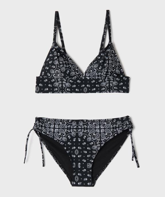 Maillot de bain 2 pièces avec brassière triangle fille vue1 - GEMO (JUNIOR) - GEMO