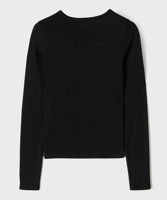 Tee-shirt col rond uni fille vue3 - GEMO 4G FILLE - GEMO
