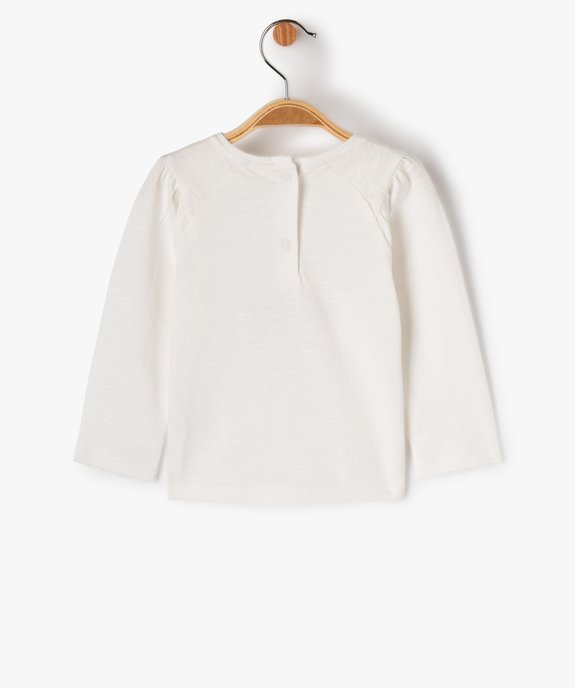 Tee-shirt manches longues fantaisie brodé bébé fille vue3 - GEMO(BEBE DEBT) - GEMO