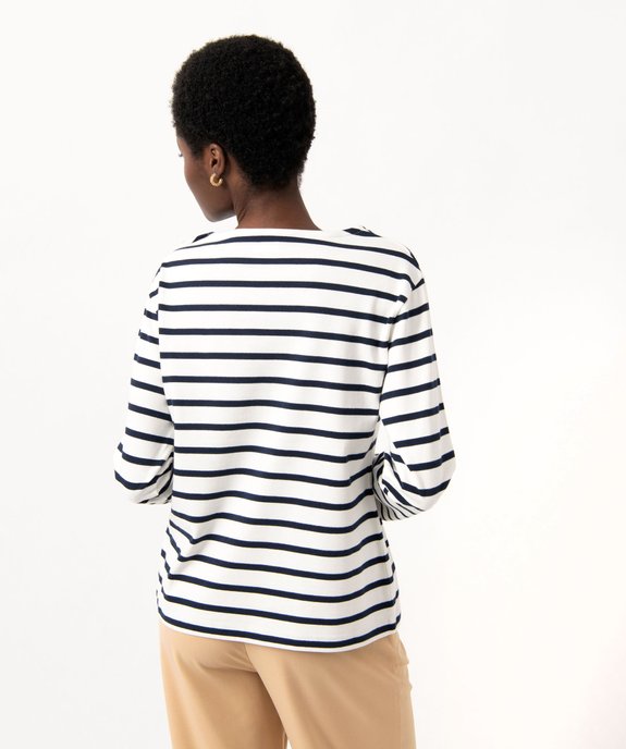 Tee-shirt rayé à manches longues femme vue3 - GEMO(FEMME PAP) - GEMO