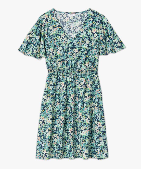 Robe femme à manches courtes et ceinture smockée vue4 - GEMO(FEMME PAP) - GEMO