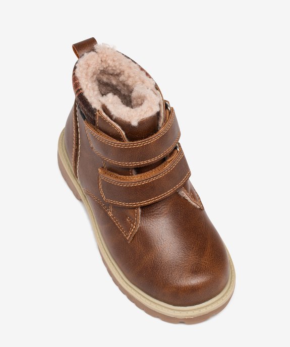 Boots fourrées chaudes à scratch et col fantaisie vue5 - PREMIER PRIX BY GEMO - GEMO