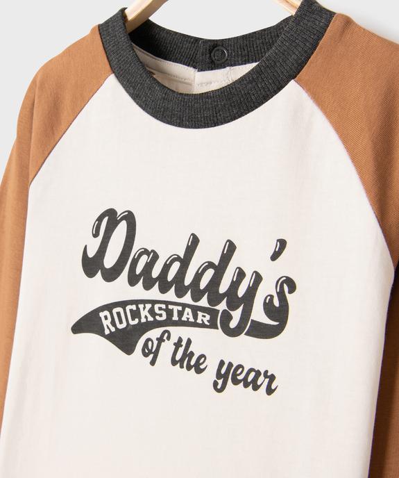 Tee-shirt à manches longues contrastantes bébé garçon vue2 - GEMO 4G BEBE - GEMO