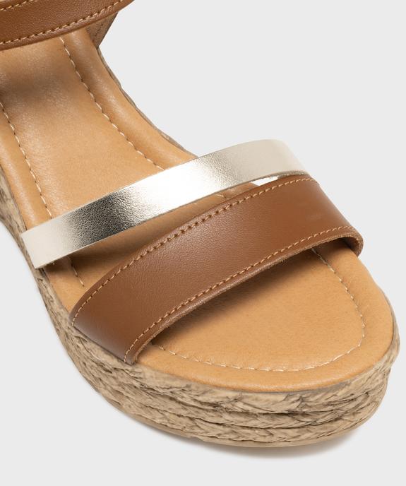 Sandales dessus cuir avec semelle compensée femme - Tanéo vue6 - TANEO - GEMO