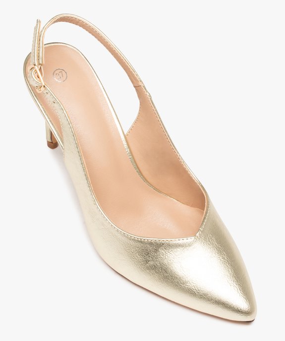 Escarpins femme ouverts avec bride fine à boucle et bout pointu  vue5 - SANS MARQUE - GEMO