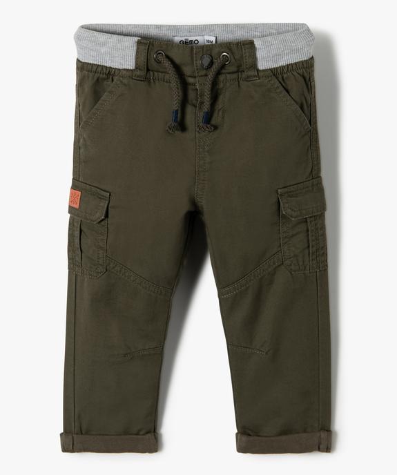 Pantalon coupe cargo doublé avec taille élastique bébé garçon  vue1 - GEMO(BEBE DEBT) - GEMO