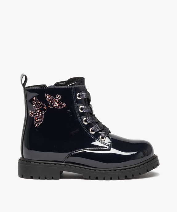 Boots vernis fille avec motifs oiseaux du 31 au 36 vue1 - GEMO (ENFANT) - GEMO