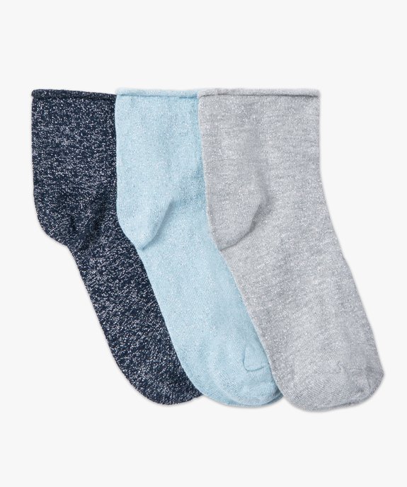 Chaussettes femme à paillettes tige courte (lot de 3 paires) vue1 - GEMO(HOMWR FEM) - GEMO