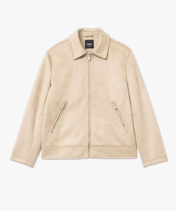 Blouson en suédine fermeture zippée homme vue4 - GEMO (HOMME) - GEMO