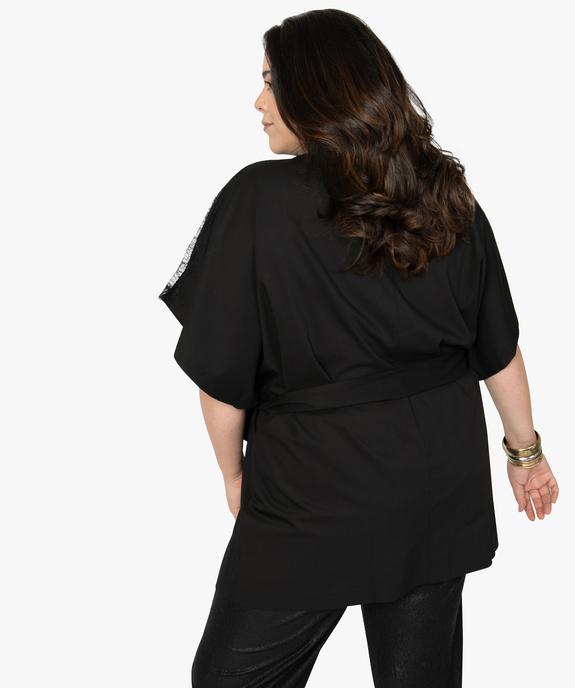 Veste femme forme kimono avec dentelle vue3 - GEMO (G TAILLE) - GEMO