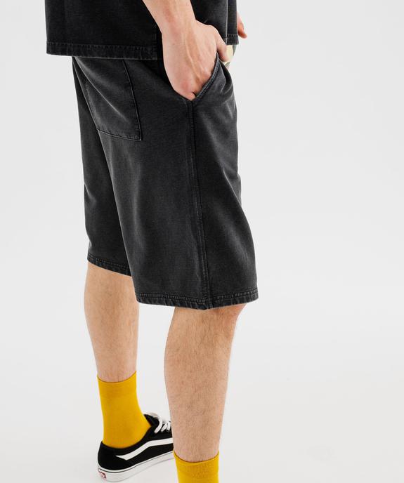 Bermuda en maille délavée au coloris unique homme vue2 - GEMO (HOMME) - GEMO