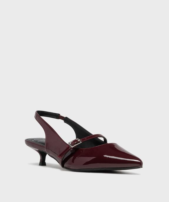 Escarpins kitten heels à bout pointu et talon ouvert femme vue2 - FOLLOW ME - GEMO
