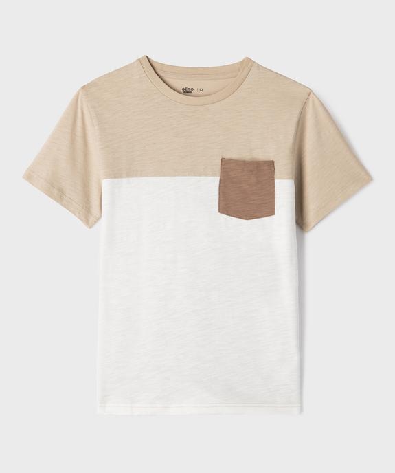 Tee-shirt manches courtes en jersey de coton flammé garçon vue1 - GEMO 4G GARCON - GEMO