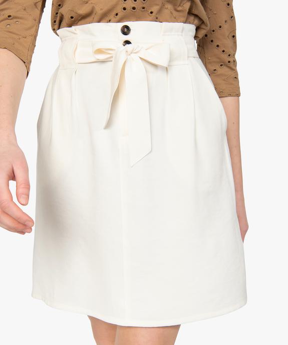 Jupe femme avec pinces et ceinture à nouer vue2 - GEMO(FEMME PAP) - GEMO