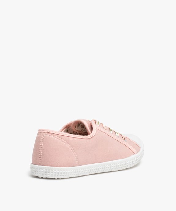 Baskets femme en toile unie avec lacets fleuris vue4 - GEMO (SPORTSWR) - GEMO