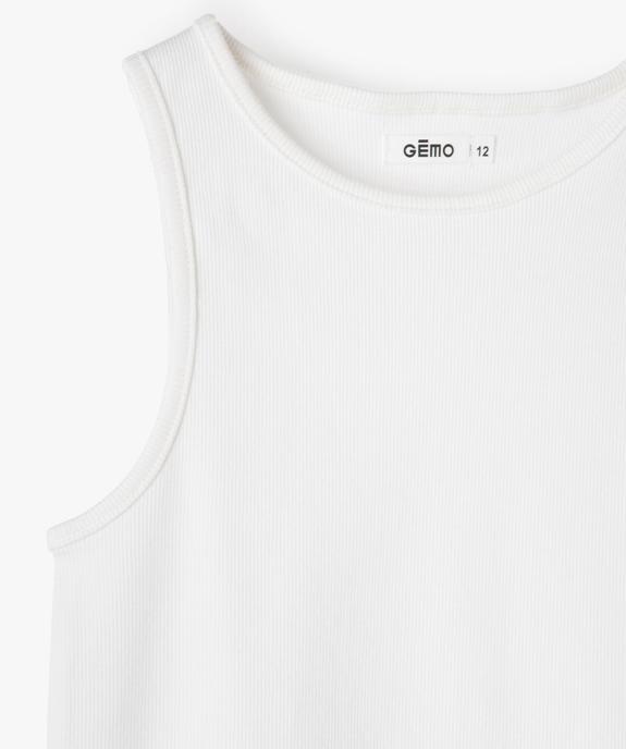 Débardeur fille ado côtelé en coton stretch vue3 - GEMO (JUNIOR) - GEMO