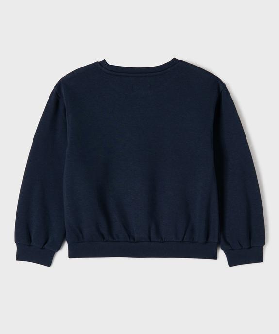 Sweat en molleton doux imprimé fille vue3 - GEMO 4G FILLE - GEMO