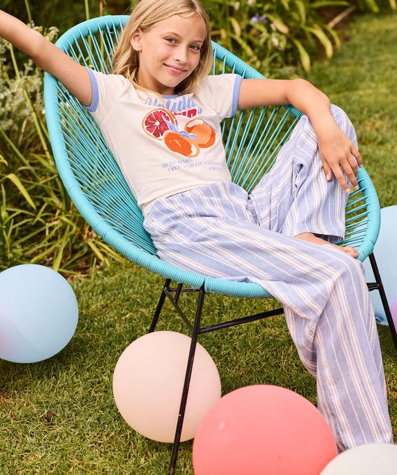 Tee-shirt manches courtes à motif vintage fille vue1 - GEMO 4G FILLE - GEMO