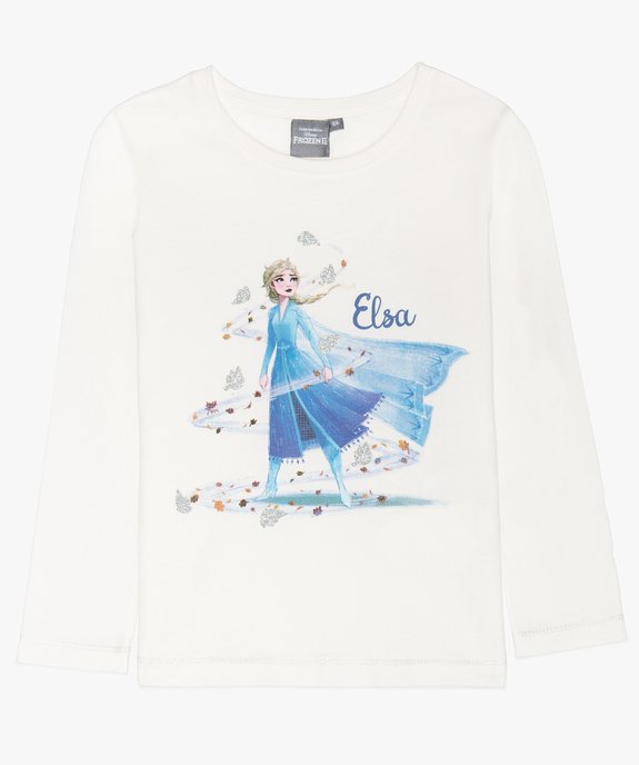 Tee-shirt fille avec motif pailleté - La Reine des Neiges vue1 - DISNEY PRINCESS - GEMO