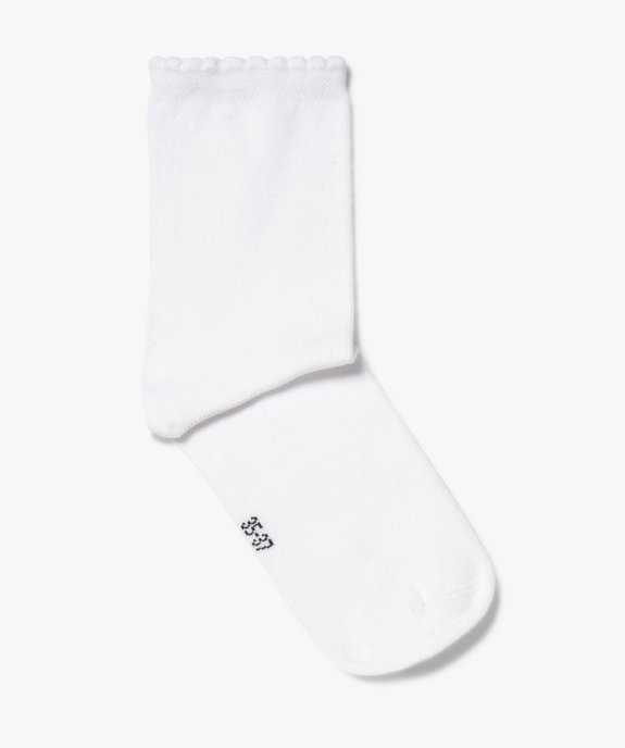 Chaussettes femme avec finition dentelée en haut de la tige (lot de 2) vue1 - GEMO 4G FEMME - GEMO