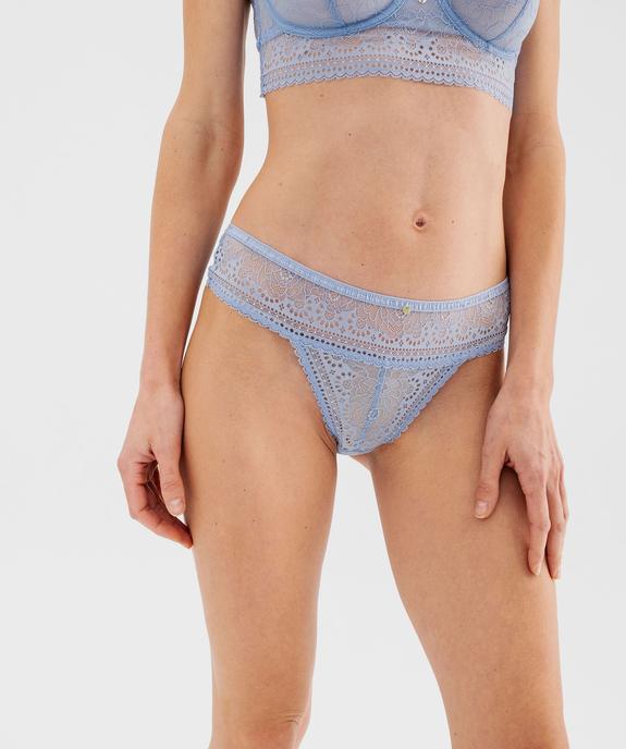 Tanga en dentelle transparente femme vue2 - GEMO(HOMWR FEM) - GEMO