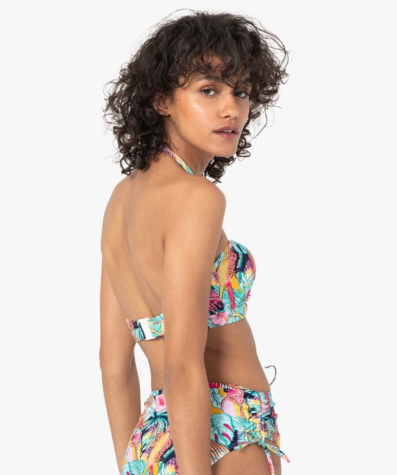 Haut de maillot de bain femme bandeau bretelles amovibles vue3 - GEMO 4G FEMME - GEMO