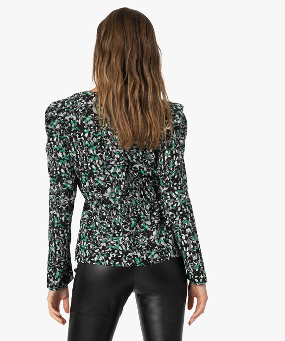 Blouse femme à épaulettes forme cache-cœur  vue3 - GEMO(FEMME PAP) - GEMO