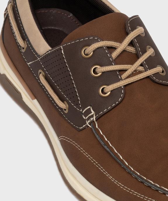 Chaussures bateau à lacets semelle sport homme - Urban Steps vue6 - URBAN STEPS - GEMO