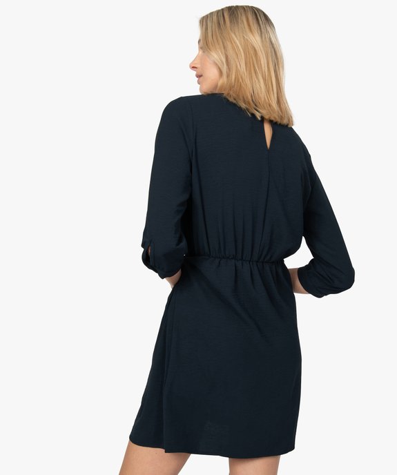 Robe femme unie avec bas forme portefeuille vue3 - GEMO(FEMME PAP) - GEMO