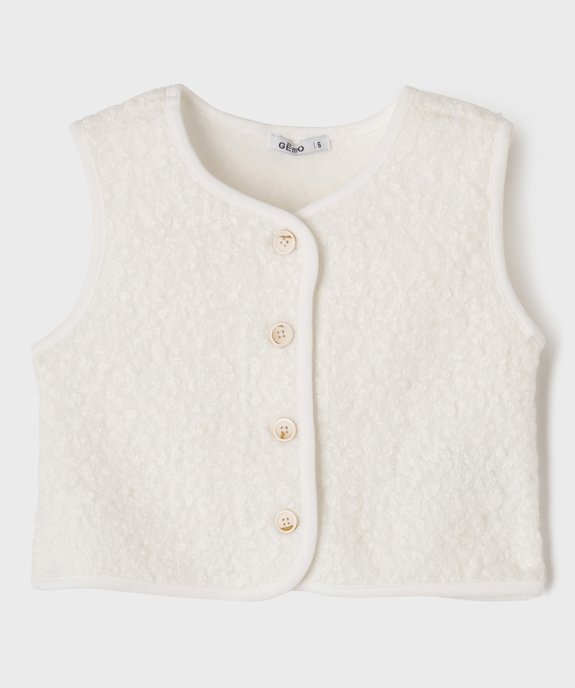 Gilet sans manches en lainage bouclette fille vue1 - GEMO (ENFANT) - GEMO
