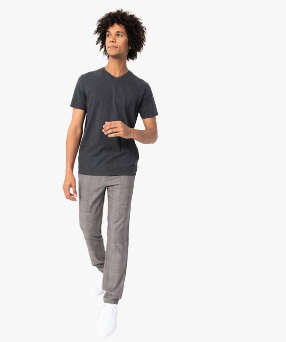 Tee-shirt homme à manches courtes et col V vue5 - GEMO 4G HOMME - GEMO
