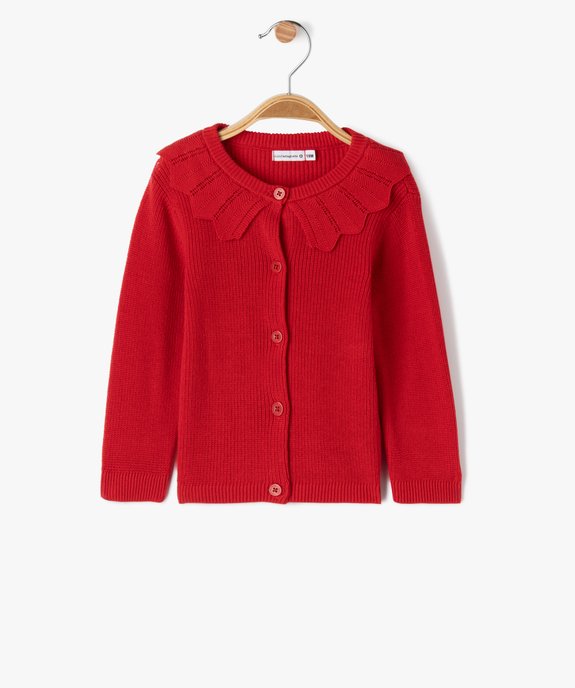 Gilet à grand col fantaisie bébé fille - LuluCastagnette vue2 - LULUCASTAGNETTE - GEMO