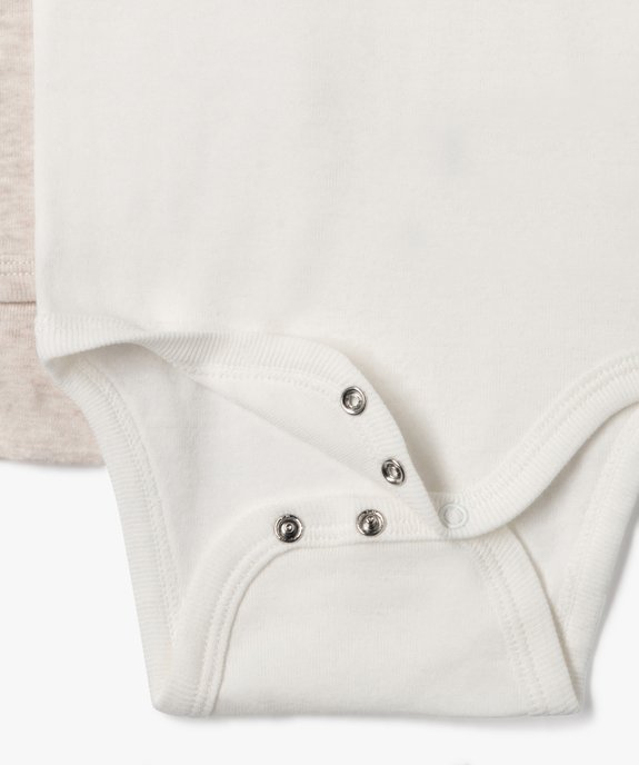 Body bébé manches courtes col américain (lot de 3) vue2 - GEMO 4G BEBE - GEMO
