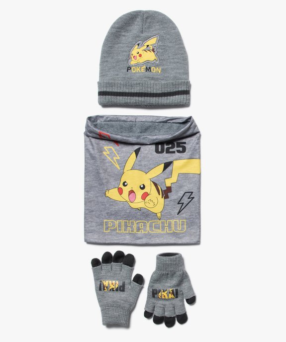 Ensemble garçon : bonnet + gants + écharpe - Pokemon vue1 - POKEMON - GEMO