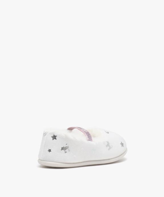 Chaussons fille ballerines à motifs avec col fourré  vue4 - GEMO (ENFANT) - GEMO