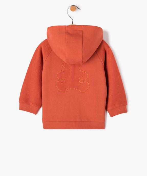 Sweat bébé garçon à capuche avec boutons - LuluCastagnette vue4 - LULUCASTAGNETTE - GEMO