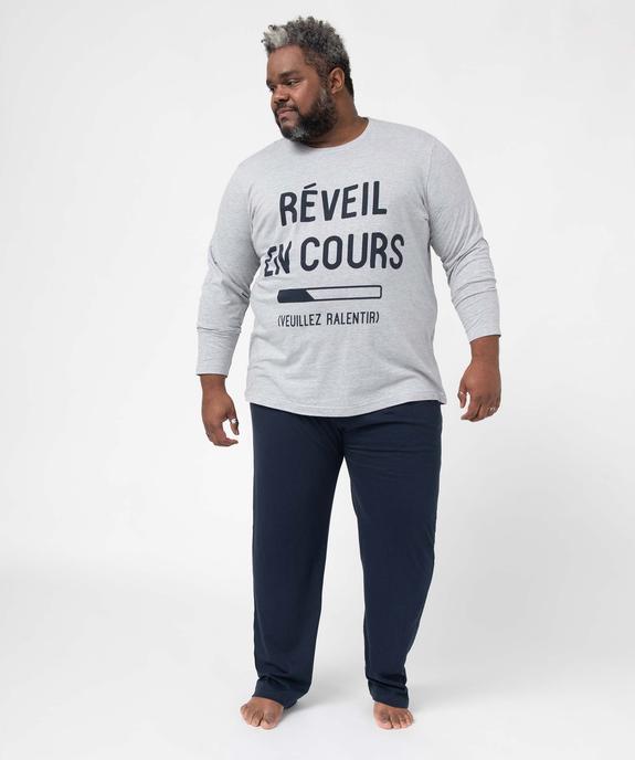 Pyjama homme grande taille à manches longues vue1 - GEMO(HOMWR HOM) - GEMO