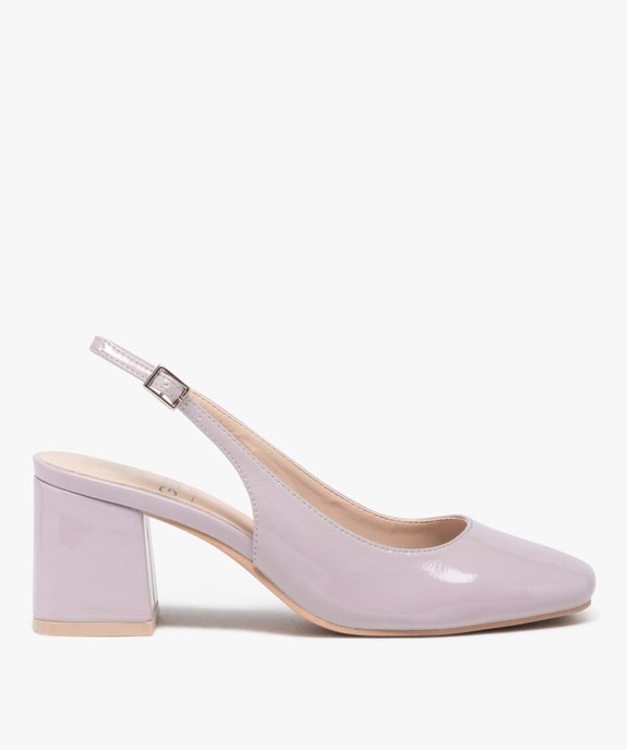 Escarpins femme unis à talon et bout carrés avec bride cheville vue1 - GEMO(URBAIN) - GEMO