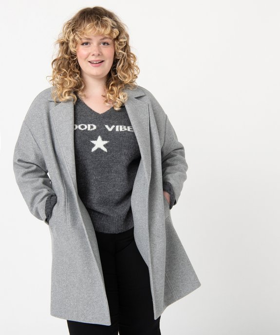 Manteau femme grande taille avec grand col vue1 - GEMO (G TAILLE) - GEMO