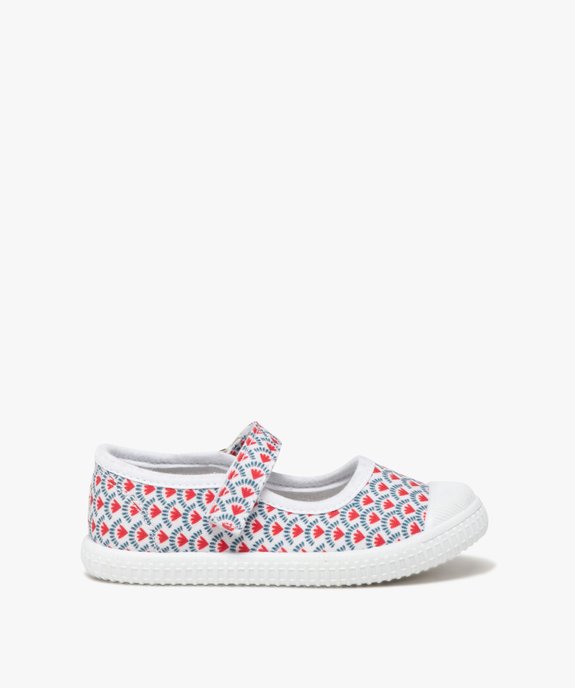 Ballerines fille en toile imprimée et à scratch vue1 - GEMO (ENFANT) - GEMO