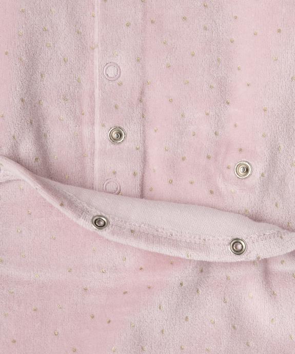 Pyjama en velours à pont-dos et pois bébé vue2 - GEMO 4G BEBE - GEMO