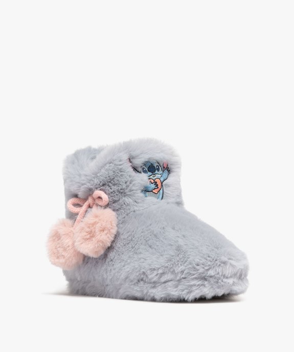 Chaussons fille boots en textile peluche avec détail pompons - Lilo & Stitch vue1 - LILO & STITCH - GEMO