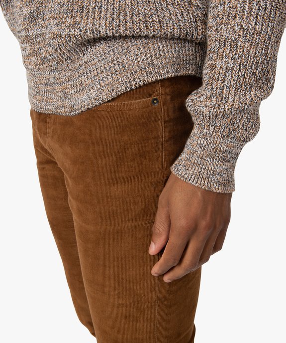 Pantalon homme en velours fines côtes extensible vue2 - GEMO (HOMME) - GEMO