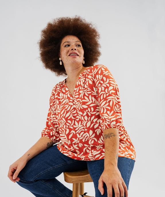 Blouse imprimée à manches 3/4 femme grande taille vue1 - GEMO 4G GT - GEMO