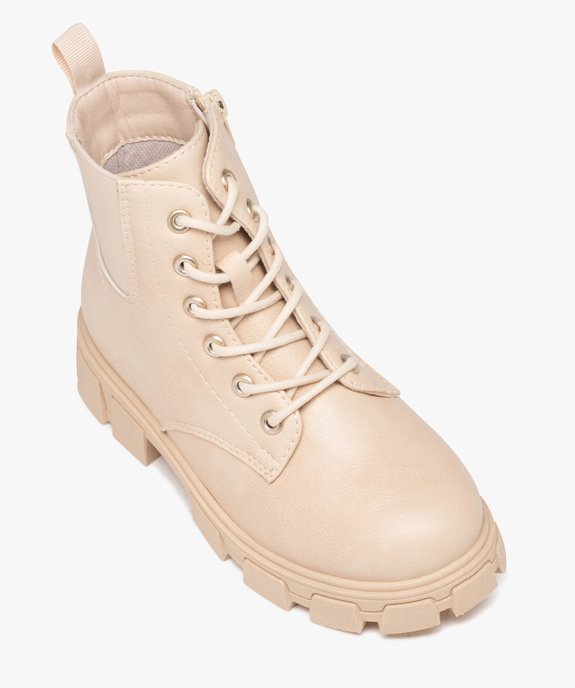 Boots fille unies à semelle épaisse et crantée avec zip vue5 - PREMIER PRIX BY GEMO - GEMO