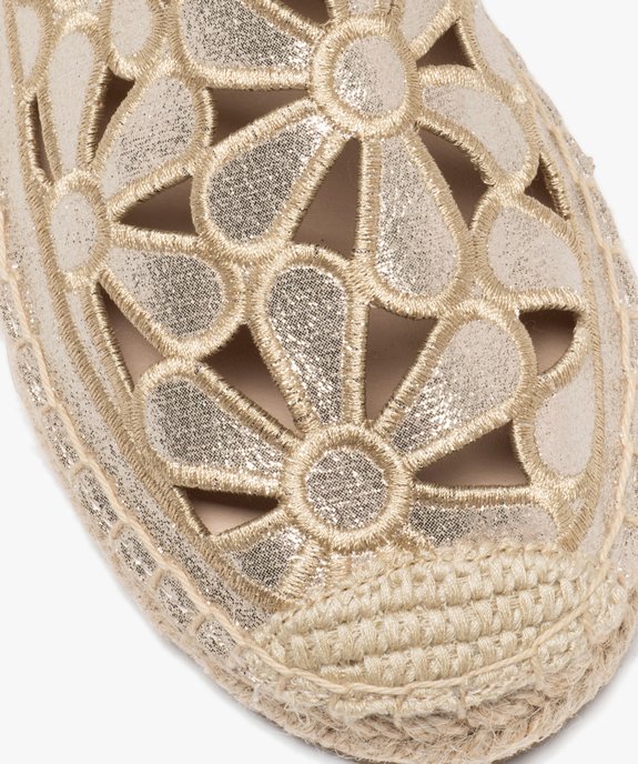 Espadrilles en toile fleurie ajourée et pailletée femme vue6 - GEMO (SPORTSWR) - GEMO