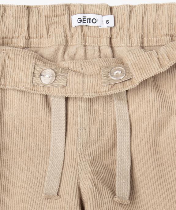 Pantalon velours côtelé droit garçon vue3 - GEMO (ENFANT) - GEMO